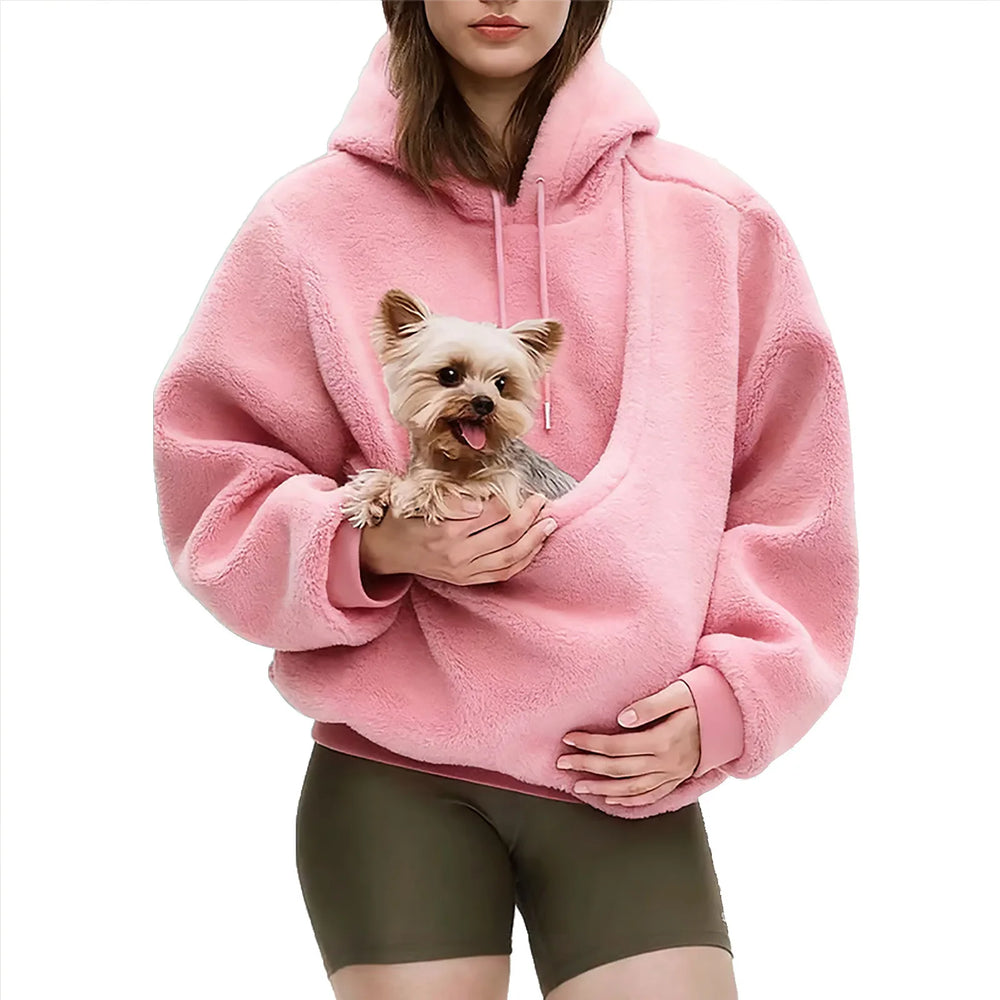Hoodie with a pouch for small pets