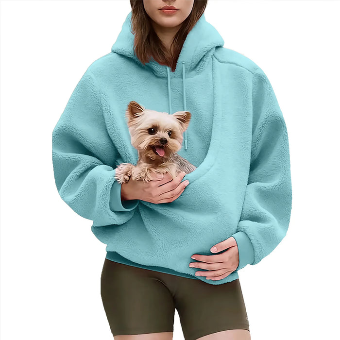 Hoodie with a pouch for small pets