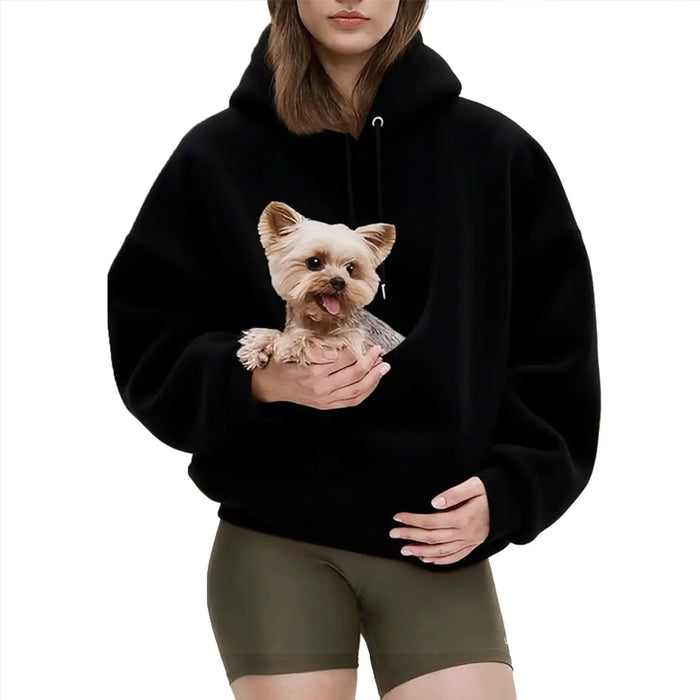 Hoodie with a pouch for small pets